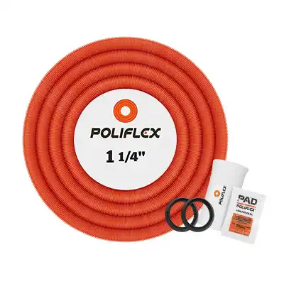 Poliflex Naranja P-PAD114R-50 Bicapa 1-1/4 Pulg 50m