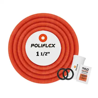 Poliflex Naranja P-PAD112R-50 Bicapa 1-1/2 Pulg 50m