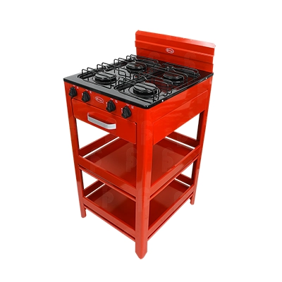 Parrilla de Estante 4 Quemadores Fraga P920 Roja/Negro