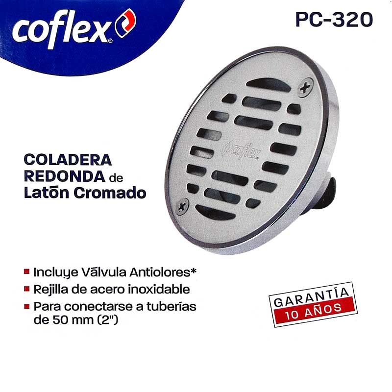 COLADERA COFLEX PC-101 COLADERA UNIVERSAL PLASTICA CROMADA – Ferrepits