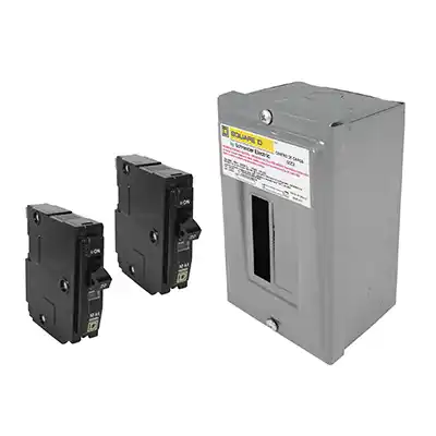 Centro de Carga de 2 Ventanas Squared QOD2S + Breaker 20 Amp