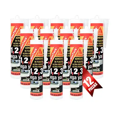 Adhesivo de Fijación Sika MaxTack 1,2,3 Cartucho 300ml 12pzs