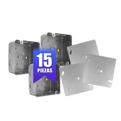 Caja de Registro Galvanizada Alfa 5.5cm 5x5pulg 15pzas