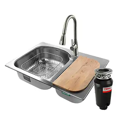 Fregadero Tekaway DM 33.22 2C 9 MJ  Monomando  Triturador