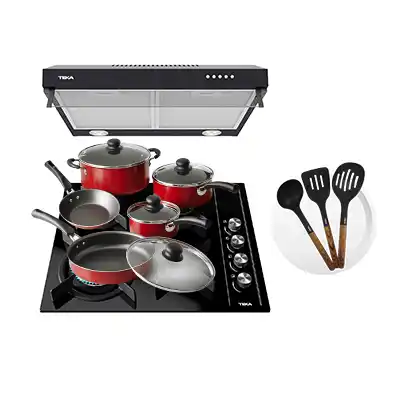 Combo Parrilla Gas + Campana Teka Duetto Crystal 60 Batería